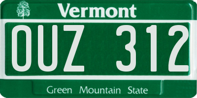 VT license plate OUZ312