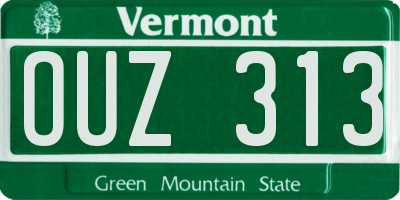 VT license plate OUZ313