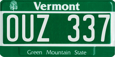 VT license plate OUZ337