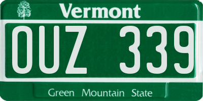 VT license plate OUZ339