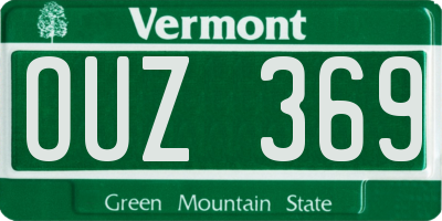 VT license plate OUZ369