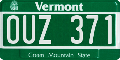 VT license plate OUZ371