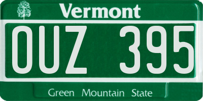 VT license plate OUZ395