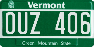 VT license plate OUZ406
