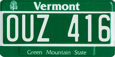 VT license plate OUZ416