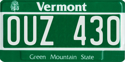 VT license plate OUZ430
