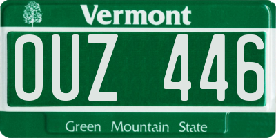 VT license plate OUZ446