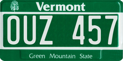 VT license plate OUZ457