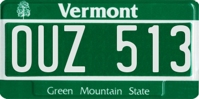 VT license plate OUZ513