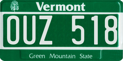 VT license plate OUZ518
