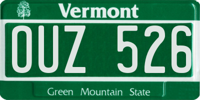 VT license plate OUZ526