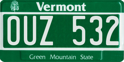 VT license plate OUZ532