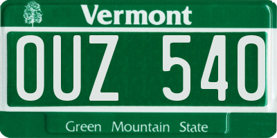 VT license plate OUZ540