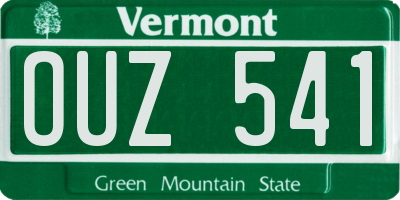 VT license plate OUZ541