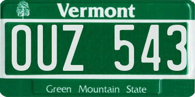 VT license plate OUZ543
