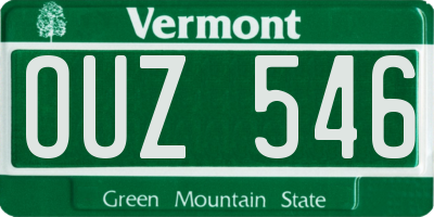 VT license plate OUZ546