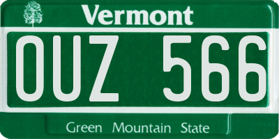 VT license plate OUZ566