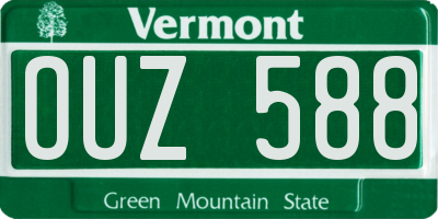 VT license plate OUZ588