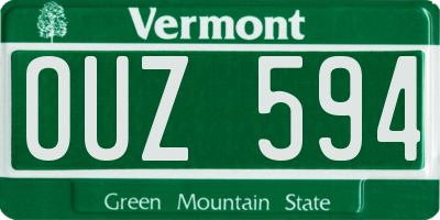 VT license plate OUZ594