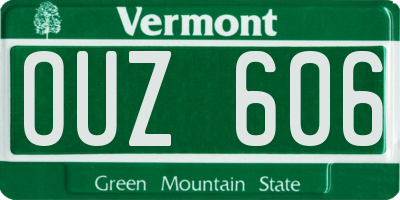 VT license plate OUZ606