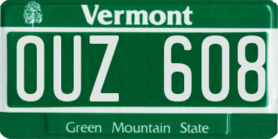 VT license plate OUZ608