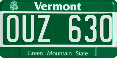 VT license plate OUZ630