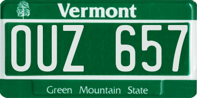 VT license plate OUZ657