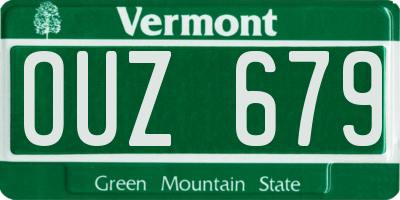 VT license plate OUZ679