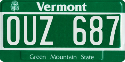 VT license plate OUZ687
