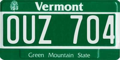 VT license plate OUZ704