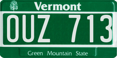 VT license plate OUZ713