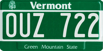 VT license plate OUZ722