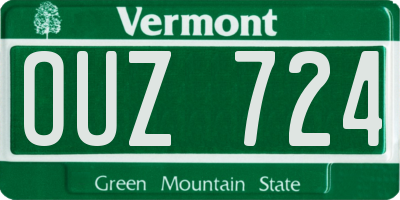 VT license plate OUZ724