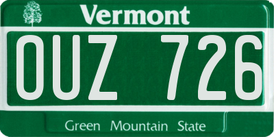 VT license plate OUZ726