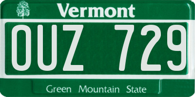 VT license plate OUZ729