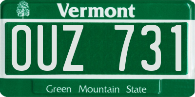 VT license plate OUZ731