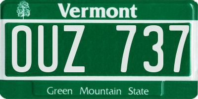 VT license plate OUZ737