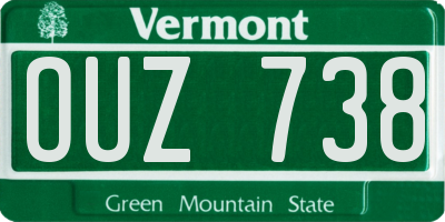 VT license plate OUZ738