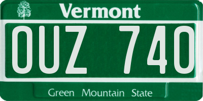 VT license plate OUZ740