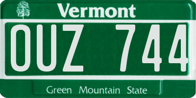 VT license plate OUZ744