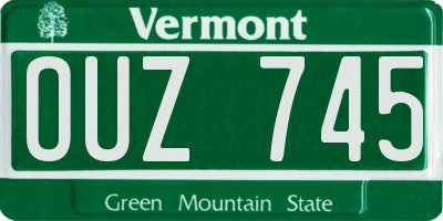 VT license plate OUZ745