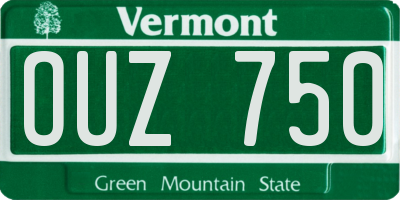 VT license plate OUZ750