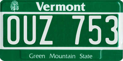 VT license plate OUZ753
