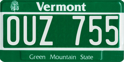 VT license plate OUZ755