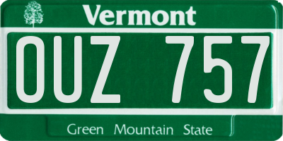 VT license plate OUZ757
