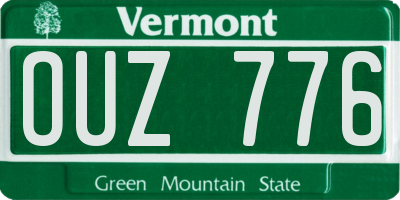 VT license plate OUZ776