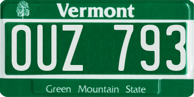 VT license plate OUZ793