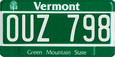 VT license plate OUZ798