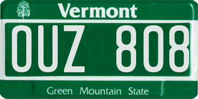 VT license plate OUZ808