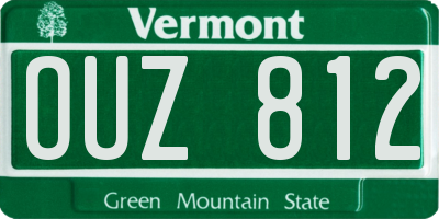 VT license plate OUZ812